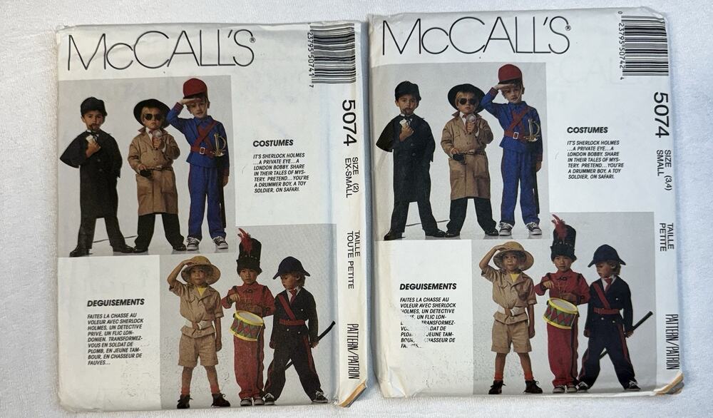 McCalls Sewing Patterns Kids Costume VTG 90s Lot Uncut 5074 Small Extra Small